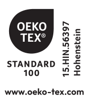 Σφραγίδα πιστοποίησης STANDARD 100 με αριθμό 15.HIN.56397 Hohenstein.