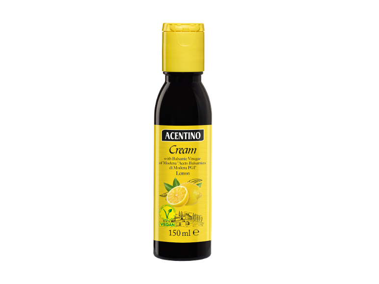 Κρέμα βαλσαμικού ξιδιού με γεύση λεμόνι, 150 ml, vegan προϊόν.