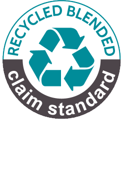 Σφραγίδα Recycled Blended Claim Standard, περιέχει 40% πιστοποιημένο ανακυκλωμένο πολυεστέρα RCS.