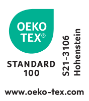 Σφραγίδα OEKO-TEX® STANDARD 100, S21-3106 Hohenstein, www.oeko-tex.com