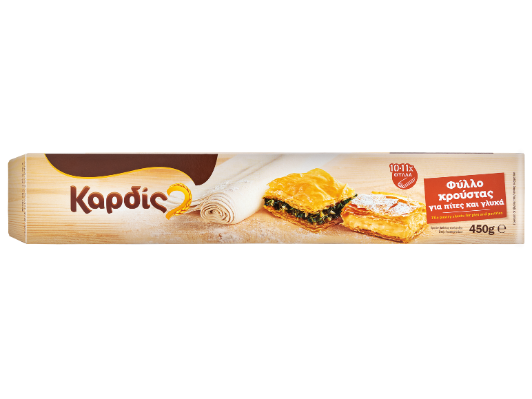 Φύλλο κρούστας Καρδίς για πίτες και γλυκά, συσκευασία 450g.