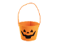 Πορτοκαλί καλάθι Halloween με μαύρο πρόσωπο κολοκύθας