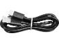 Μαύρο καλώδιο USB-A σε USB-C, τυλιγμένο και δεμένο με λευκό δεματικό.