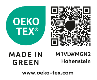 Σφραγίδα MADE IN GREEN by OEKO-TEX®, M1VLWMGN2 Hohenstein, www.oeko-tex.com