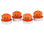 Τέσσερα κεριά ρεσό σε σχήμα κολοκύθας Halloween με χαμογελαστά πρόσωπα