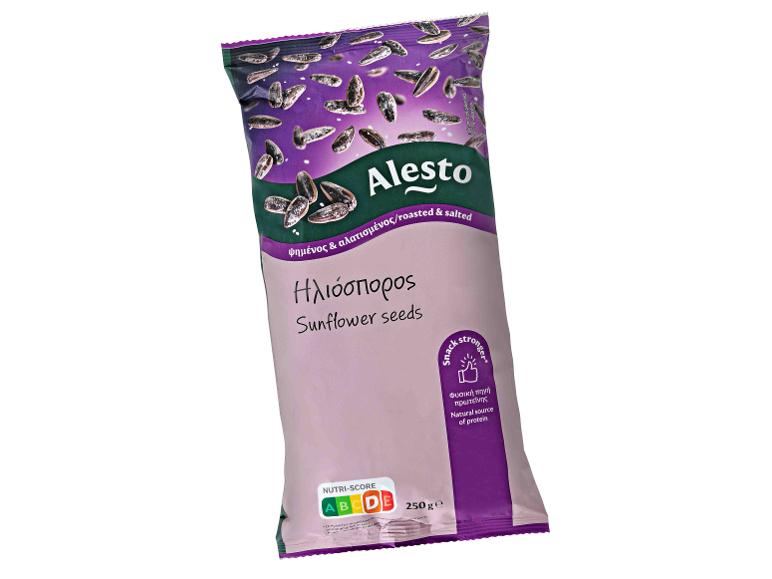 Συσκευασία ψημένου & αλατισμένου ηλιόσπορου Alesto, 250 g.