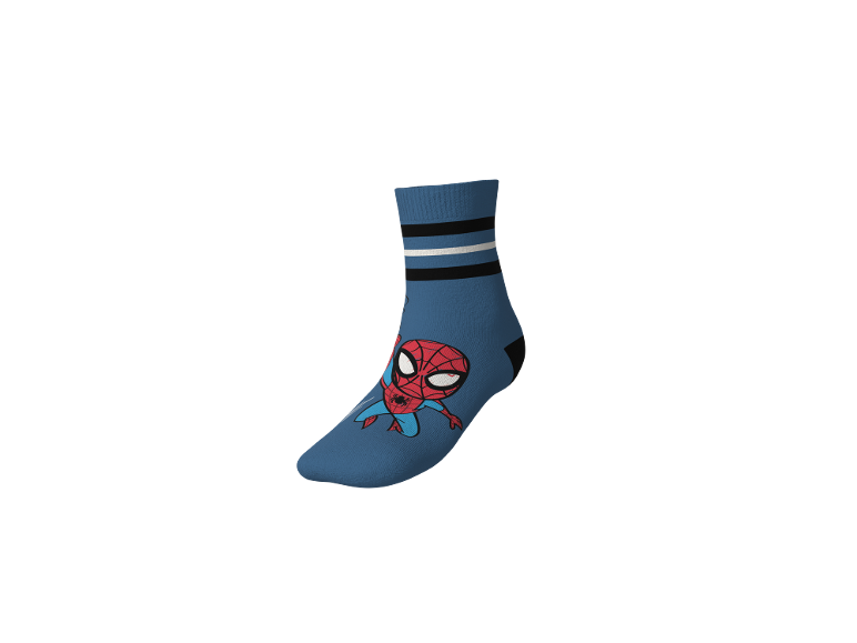 Μπλε κάλτσα με σχέδιο Spider-Man και ρίγες