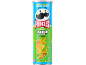 Pringles Limited Edition Loaded Fries Flavour πατατάκια σε μπλε και πράσινο κουτί.