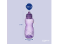 Μοβ μπουκάλι νερού 600 ml, ύψους 21 cm και πλάτους 6 cm.