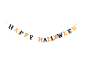 Γιρλάντα Halloween με τις λέξεις 'HAPPY HALLOWEEN' και μια κολοκύθα.