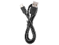 Μαύρο καλώδιο USB-C σε USB-A, τυλιγμένο τακτοποιημένα.