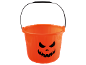 Πορτοκαλί κουβάς Halloween με πρόσωπο κολοκύθας.