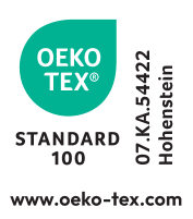 Ετικέτα Oeko-Tex Standard 100, αριθμός 07.KA.54422 Hohenstein, με διεύθυνση ιστού.