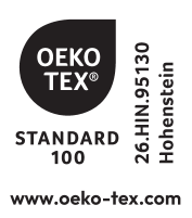 Ετικέτα Oeko-Tex Standard 100, αριθμός 26.HIN.95130 Hohenstein, www.oeko-tex.com