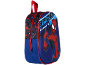 Μπλε και κόκκινη τσάντα φαγητού με γραφικό Spider-Man και κείμενο 'SPIDER-MAN'.