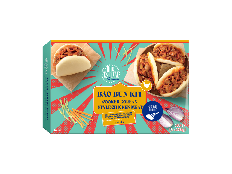 Κιτ Bao Bun κοτόπουλου κορεάτικου στυλ με 4 τεμάχια, 500γρ, για γέμιση.