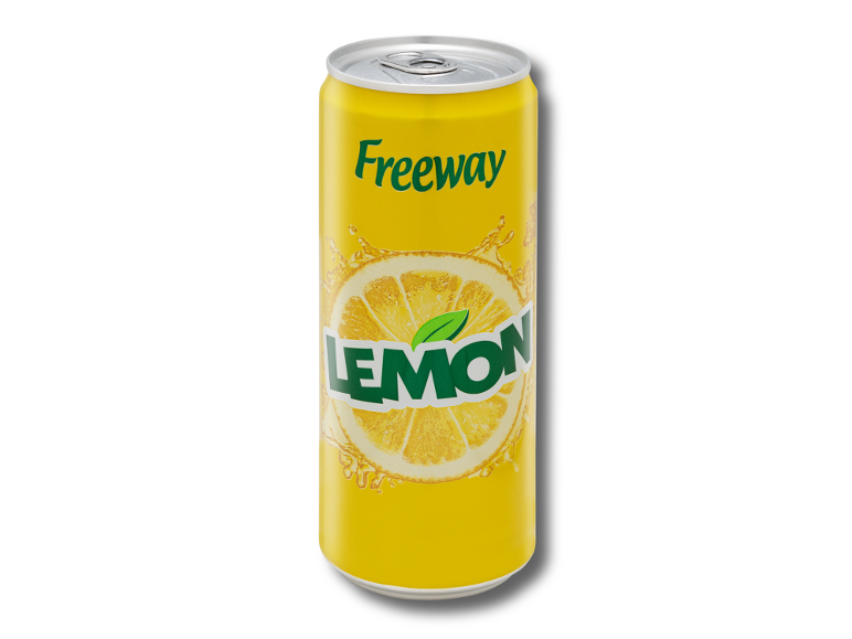 Ένα κουτάκι ανθρακούχο αναψυκτικό Freeway Lemon