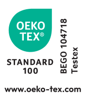 Ετικέτα OEKO-TEX STANDARD 100, αριθμός BEGO 104718 Testex, www.oeko-tex.com