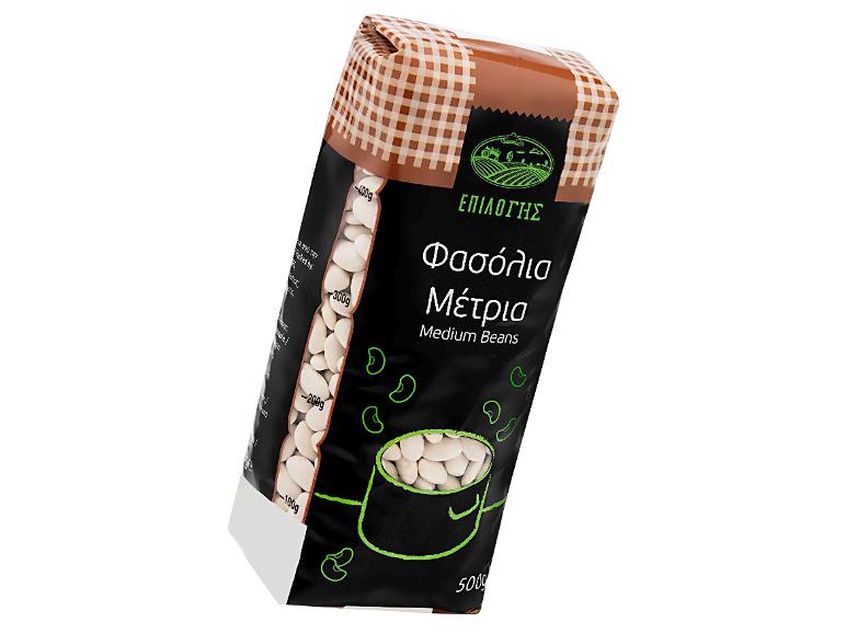Συσκευασία 500 g με φασόλια μέτρια της μάρκας Epilogis.