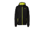 Μαύρο softshell μπουφάν με φερμουάρ και φόδρα κουκούλας σε νέον κίτρινο
