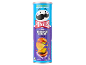 Pringles Limited Edition πατατάκια γεύσης cheeseburger σε μπλε συσκευασία.