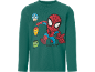 Πράσινη μακρυμάνικη μπλούζα με Spiderman, Captain America, Iron Man και Hulk.