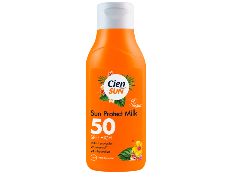 Αντηλιακό γαλάκτωμα SPF 50, άμεση προστασία, αδιάβροχο και 24ωρη ενυδάτωση.