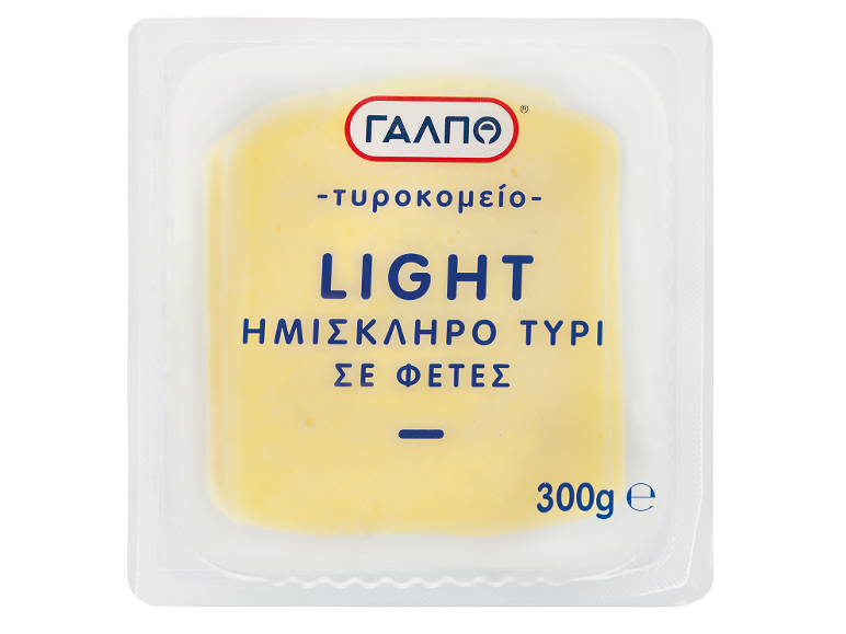 Ελαφρύ ημίσκληρο τυρί σε φέτες, 300γρ
