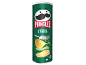 Πατατάκια Pringles Cheese & Onion σε πράσινο σωλήνα.