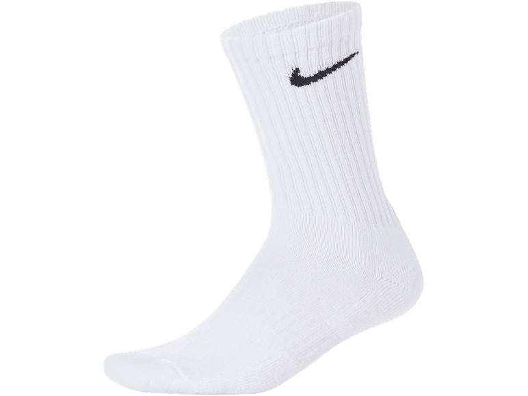 Λευκή αθλητική κάλτσα με μαύρο λογότυπο swoosh στον αστράγαλο