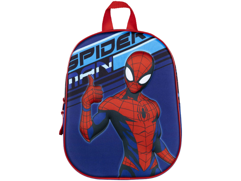 Μπλε σακίδιο πλάτης με εικόνα του Spider-Man να κάνει μπράβο