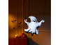 Μπαλόνι φάντασμα Halloween με κολοκύθες, κεριά, νυχτερίδες και αράχνες.