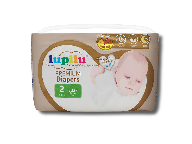 Πακέτο πάνες premium για μωρά, μέγεθος 2 (4-8 κιλά) με 44 τεμάχια, με προστασία Derma Soft.