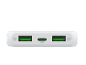 Λευκό power bank με δύο θύρες USB-A και μία θύρα USB-C PD.