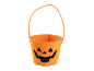 Πορτοκαλί καλάθι Halloween με χαμογελαστό πρόσωπο κολοκύθας