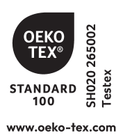 Ετικέτα υφάσματος Standard 100, αριθμός SH020 265002 Testex, www.oeko-tex.com